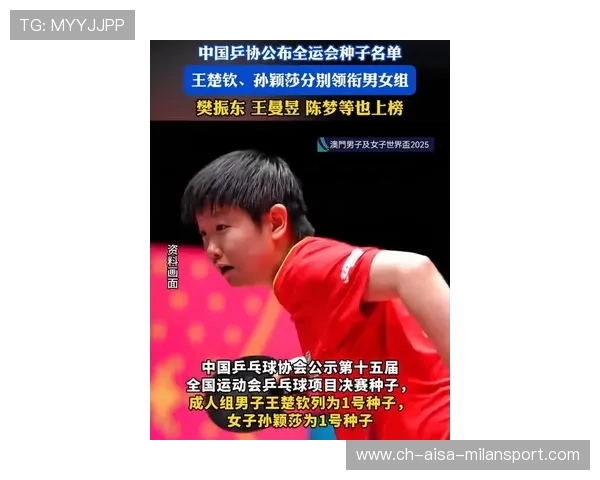 中国乒协公布全运会种子名单 王楚钦孙颖莎居首 樊振东陈梦排第四 中国乒协公布全运会种子名单 王楚钦孙颖莎居首 樊振东陈梦排第四