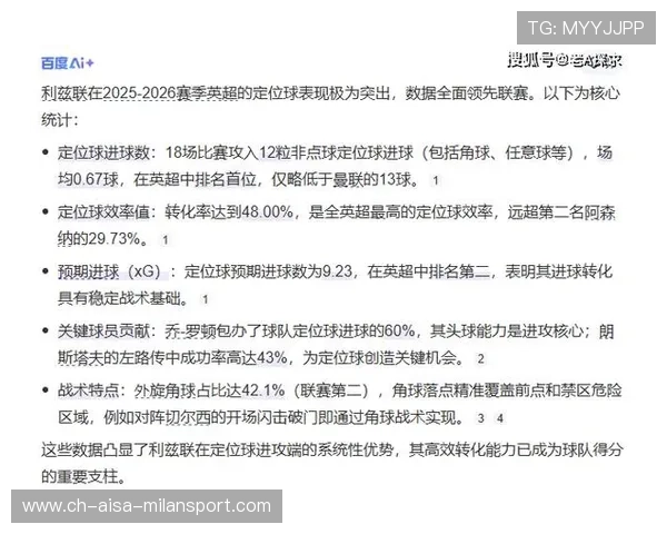 英超利物浦定位球策略见效,比分被改写